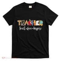Cute Teacher Teach Love Inspire  T-Shirt thumb 0