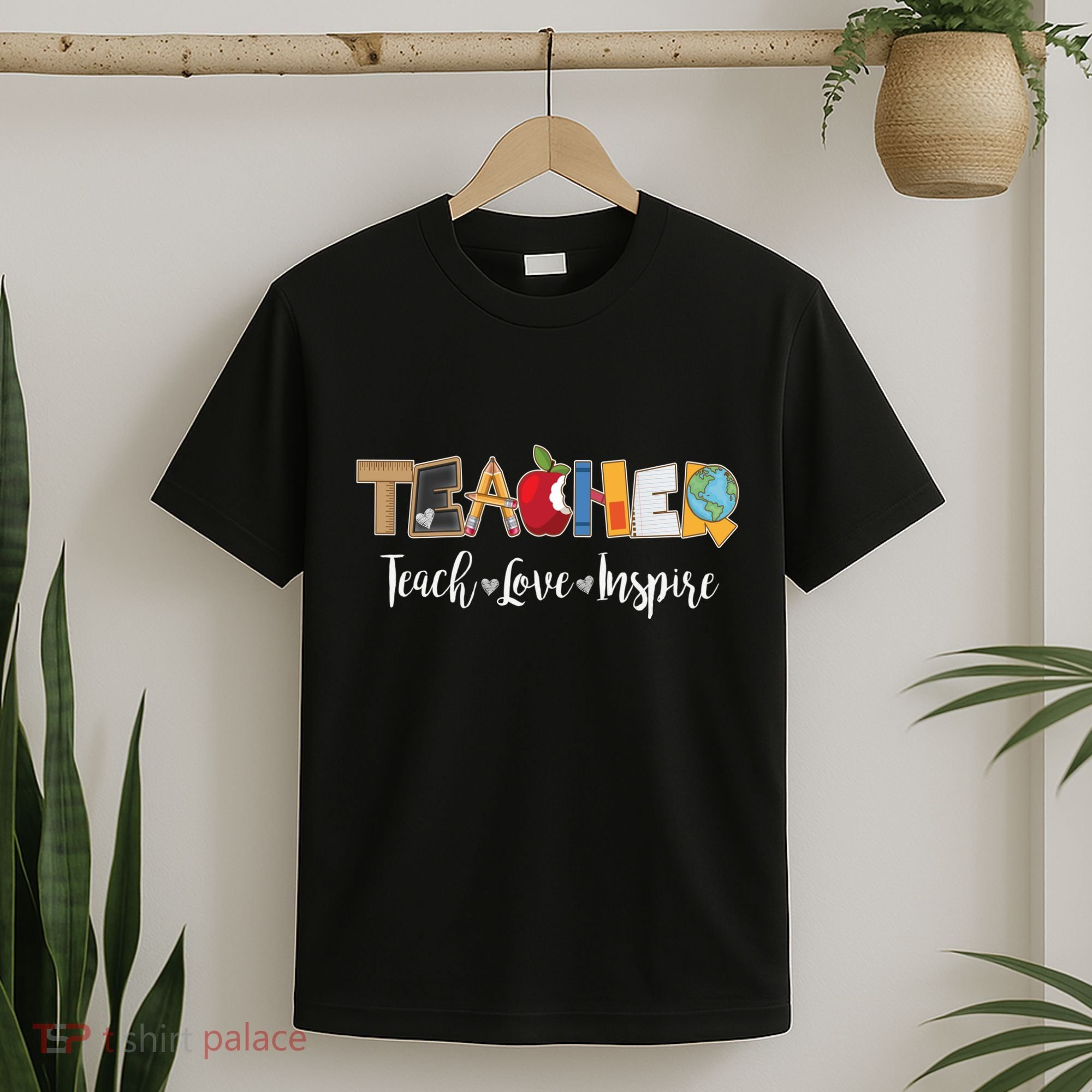 Cute Teacher Teach Love Inspire  T-Shirt