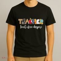 Cute Teacher Teach Love Inspire  T-Shirt thumb 3