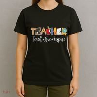 Cute Teacher Teach Love Inspire  T-Shirt thumb 4