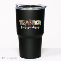 Cute Teacher Teach Love Inspire  Tumbler thumb 0