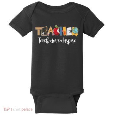 Cute Teacher Teach Love Inspire  Baby Bodysuit