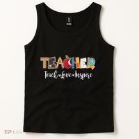 Cute Teacher Teach Love Inspire  Tank Top thumb 2