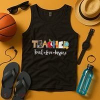 Cute Teacher Teach Love Inspire  Tank Top thumb 4