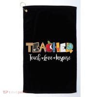Cute Teacher Teach Love Inspire  Golf Towel thumb 0