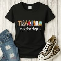 Cute Teacher Teach Love Inspire  Women's T-Shirt thumb 3