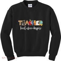 Cute Teacher Teach Love Inspire  Kids Sweatshirt thumb 0