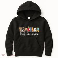 Cute Teacher Teach Love Inspire  Kids Hoodie thumb 0