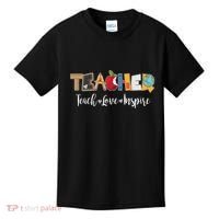 Cute Teacher Teach Love Inspire  Kids T-Shirt thumb 0