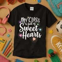 Cute Teachers Gift - My Class Is Full Of Sweet Hearts Kids T-Shirt thumb 3