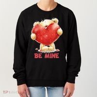 Cute Teddy Bear Holding Heart Be Mine Valentine's Day Women's Sweatshirt thumb 0