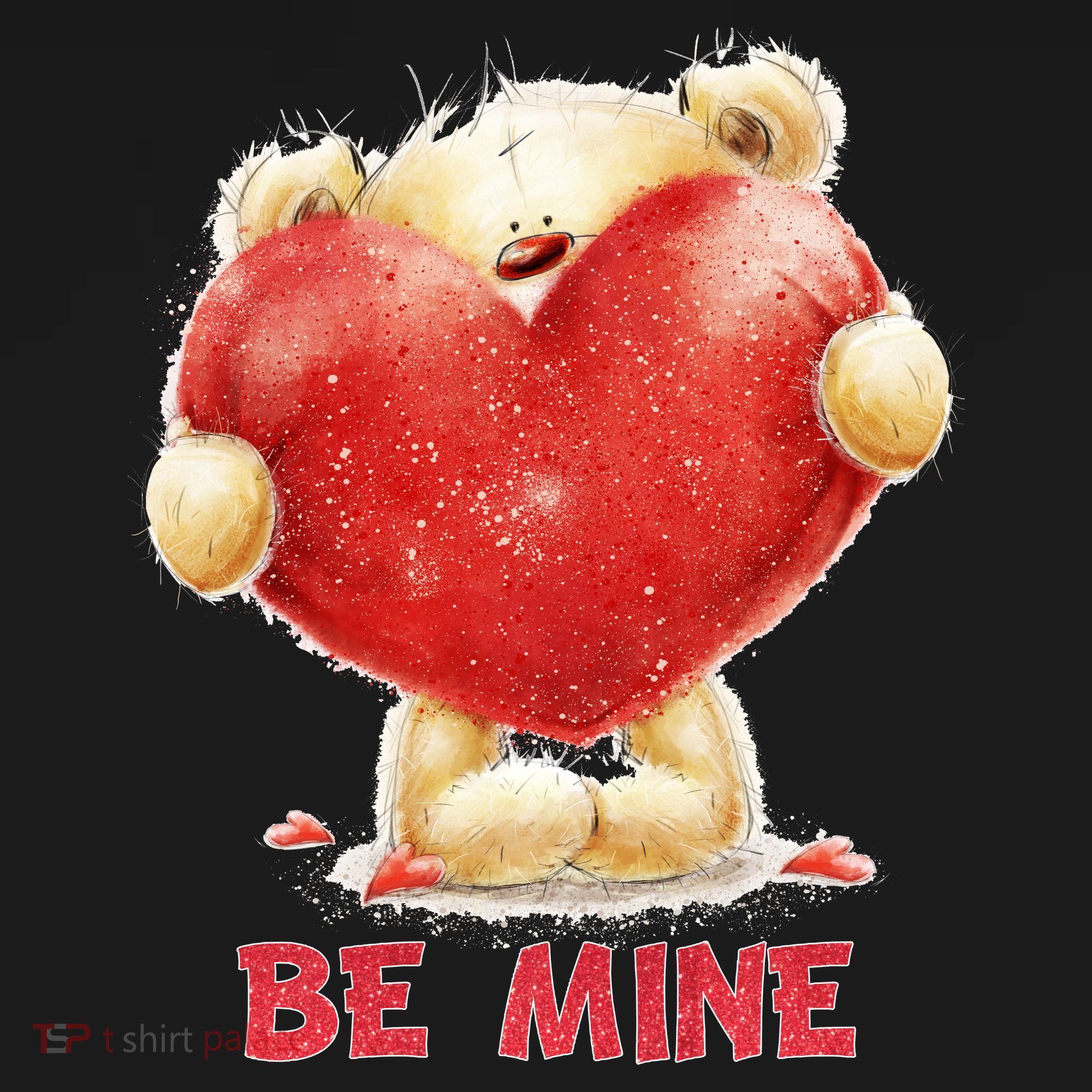 Cute Teddy Bear Holding Heart Be Mine Valentine's Day Backpack