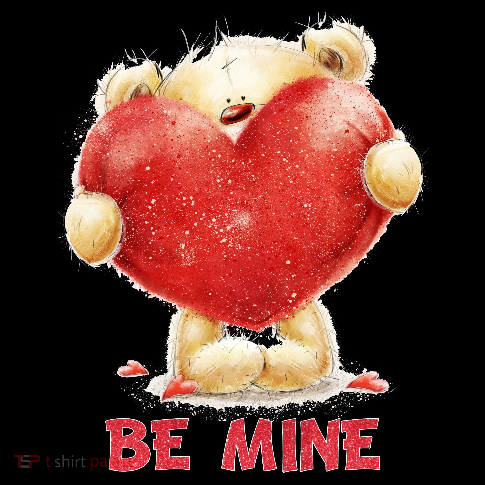Cute Teddy Bear Holding Heart Be Mine Valentine's Day Women's Hoodie