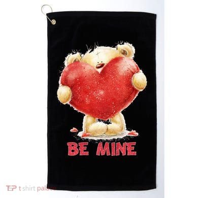 Cute Teddy Bear Holding Heart Be Mine Valentine's Day Golf Towel