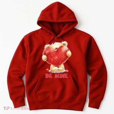 Cute Teddy Bear Holding Heart Be Mine Valentine's Day Hoodie