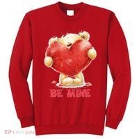Cute Teddy Bear Holding Heart Be Mine Valentine's Day Sweatshirt thumb 0