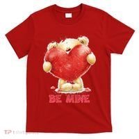 Cute Teddy Bear Holding Heart Be Mine Valentine's Day T-Shirt thumb 0