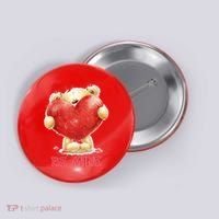 Cute Teddy Bear Holding Heart Be Mine Valentine's Day Button thumb 0