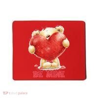 Cute Teddy Bear Holding Heart Be Mine Valentine's Day Mousepad thumb 0