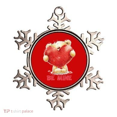 Cute Teddy Bear Holding Heart Be Mine Valentine's Day Ornament