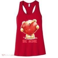 Cute Teddy Bear Holding Heart Be Mine Valentine's Day Women's Tank Top thumb 0