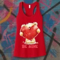 Cute Teddy Bear Holding Heart Be Mine Valentine's Day Women's Tank Top thumb 3