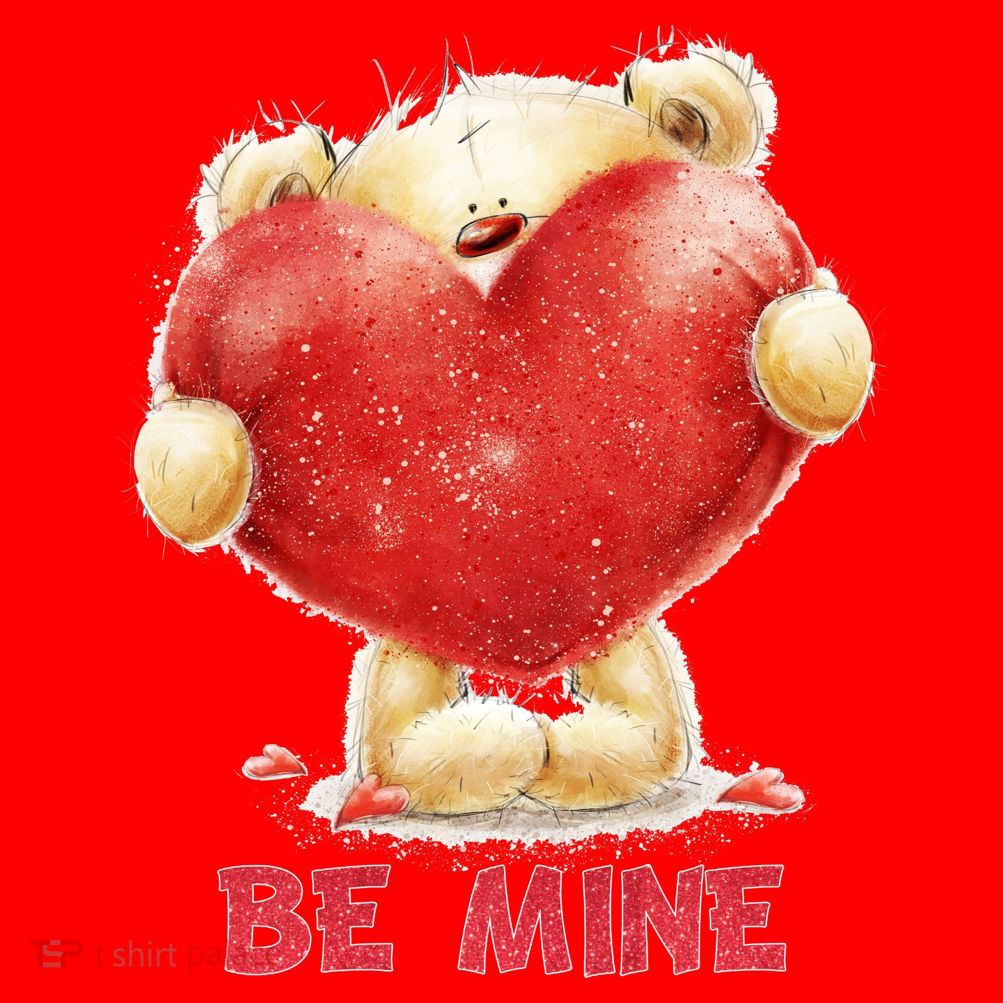 Cute Teddy Bear Holding Heart Be Mine Valentine's Day Women's Tank Top