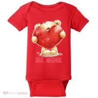 Cute Teddy Bear Holding Heart Be Mine Valentine's Day Baby Bodysuit thumb 0