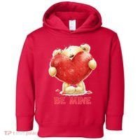 Cute Teddy Bear Holding Heart Be Mine Valentine's Day Toddler Hoodie thumb 0