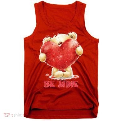 Cute Teddy Bear Holding Heart Be Mine Valentine's Day Tank Top