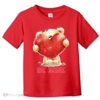 Cute Teddy Bear Holding Heart Be Mine Valentine's Day Toddler T-Shirt thumb 0
