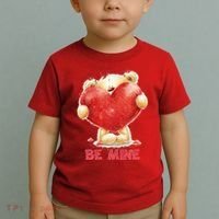 Cute Teddy Bear Holding Heart Be Mine Valentine's Day Toddler T-Shirt thumb 2