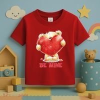 Cute Teddy Bear Holding Heart Be Mine Valentine's Day Toddler T-Shirt thumb 3