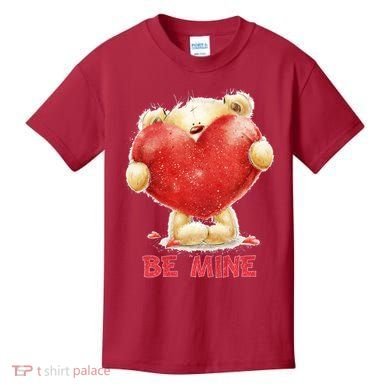 Cute Teddy Bear Holding Heart Be Mine Valentine's Day Kids T-Shirt