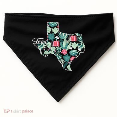 Cute Texas Cactus And Flowers USA-Made Doggie Bandana