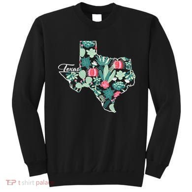 Cute Texas Cactus And Flowers Sweatshirt