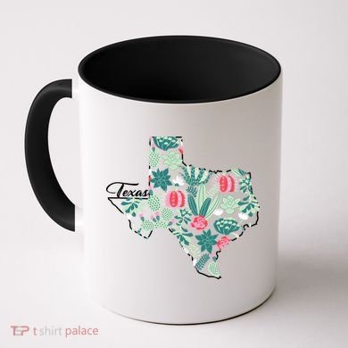 Cute Texas Cactus And Flowers Coffee Mug