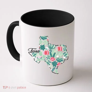 Cute Texas Cactus And Flowers Coffee Mug