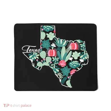 Cute Texas Cactus And Flowers Mousepad