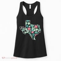 Cute Texas Cactus And Flowers Women's Tank Top thumb 0