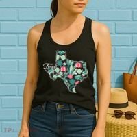 Cute Texas Cactus And Flowers Women's Tank Top thumb 2