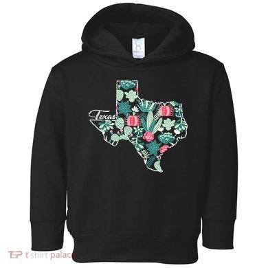 Cute Texas Cactus And Flowers Toddler Hoodie