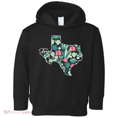 Cute Texas Cactus And Flowers Toddler Hoodie