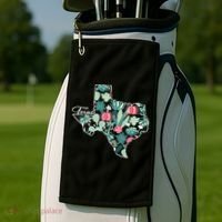 Cute Texas Cactus And Flowers Golf Towel thumb 2
