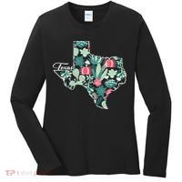 Cute Texas Cactus And Flowers Women's Long Sleeve Shirt thumb 0