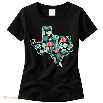 Cute Texas Cactus And Flowers Women's T-Shirt