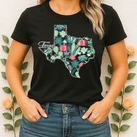 Cute Texas Cactus And Flowers Women's T-Shirt thumb 2