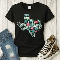 Cute Texas Cactus And Flowers Women's T-Shirt thumb 3