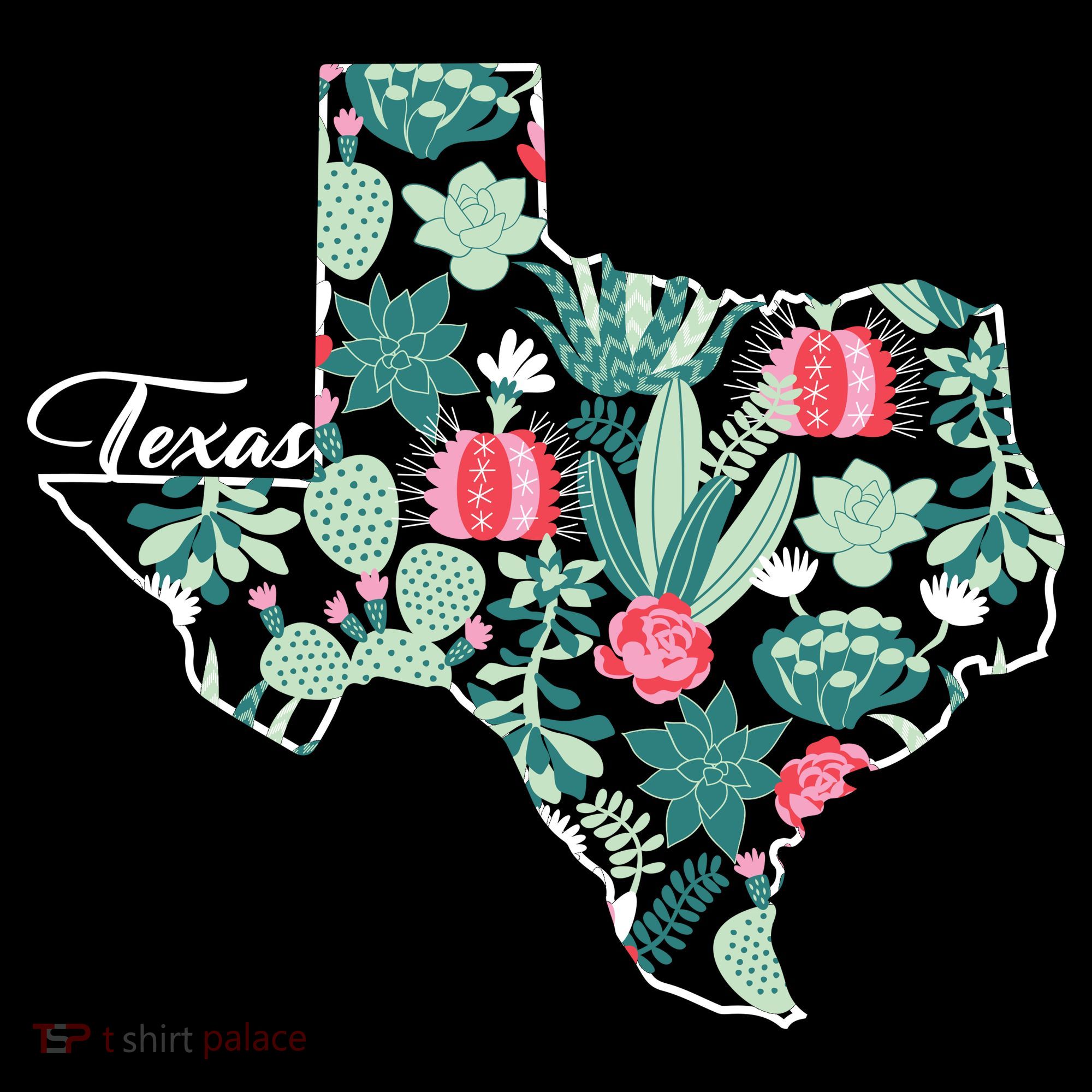Cute Texas Cactus And Flowers Women's T-Shirt