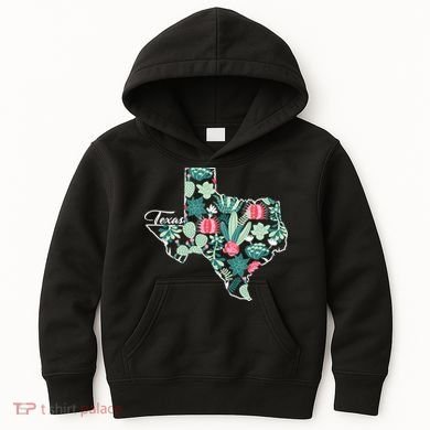 Cute Texas Cactus And Flowers Kids Hoodie